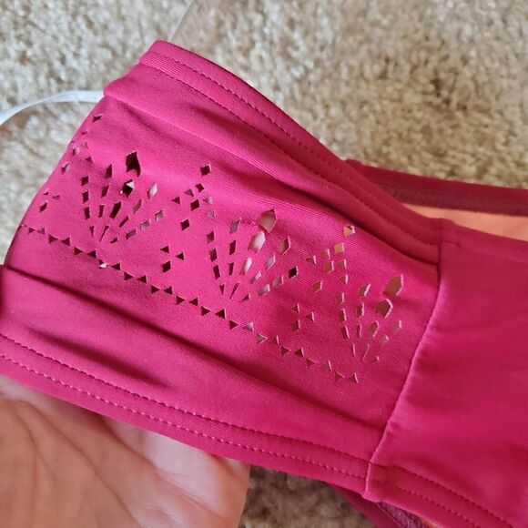 NWT Malibu burgundy lazercut cheeky bikini bottom - Picture 9 of 10